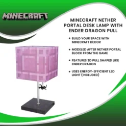Ukonic Minecraft Nether Portal Desk Lamp With Ender Dragon Pull -Interior furniture GUEST 2f12ff87 f349 46de be81 0c450a5e7784