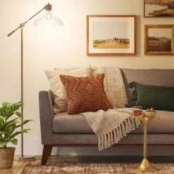 Crosby Bell Floor Lamp Brass With Glass Shade - Threshold™ -Interior furniture GUEST 2f390193 0470 4417 9dcd 62701d412381