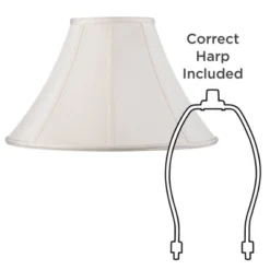 Springcrest Set Of 2 Bell Lamp Shades Off-White Large 7" Top X 18" Bottom X 10.5" High Spider Replacement Harp And Finial Fitting -Interior furniture GUEST 2fc7d197 ca96 484d b2d1 ea4d15d254a1