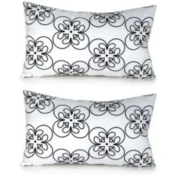 Seven20 Star Wars White Lumbar Pillow | Black Rebel Insignia | 15 X 24 Inches | Set Of 2