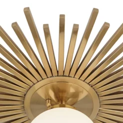 Possini Euro Design Hazel Modern Ceiling Light Semi Flush Mount Fixture 24" Wide Warm Brass White Globe Shade For Bedroom Kitchen Living Room Hallway -Interior furniture GUEST 30b1015a 327c 495e 8e22 860e851715ae