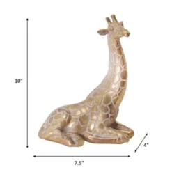 Sagebrook Home Sitting Giraffe Sculpture - Contemporary Polyresin Metallic Gold Nature Safari Decorative -Interior furniture GUEST 3102c637 e819 411b 9845 5130f80cabc9