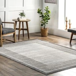 NuLOOM Anya Machine Washable Casual Border Area Rug