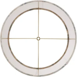 Springcrest 14" Top X 15" Bottom X 10" High X 10 1/2" Slant Print Lamp Shade Replacement Medium White Drum Farmhouse Velvet Leaves Spider Harp Finial -Interior furniture GUEST 32694035 4db3 40ba b367 5925539a9955