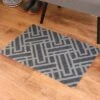 2'x3' ColorStar Deco Grid Door Mat Charcoal - Bungalow Flooring -Interior furniture GUEST 335abd89 f601 4872 9e79 69fb8c42c70b