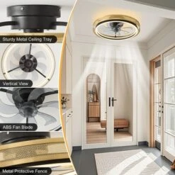 POWLIG 19.68" Gold Modern LED Ceiling Fan With Lights And Remote Control - 20W, Dimmable And Adjustable Color Temperatures -Interior furniture GUEST 3436dc29 bb89 4685 8ab3 8fb28bc61dfd