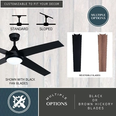 VAXCEL Hamlin Black Contemporary 52-in. Ceiling Fan With LED Light Kit And Remote 5 VAXCEL Hamlin Black Contemporary 52-in. Ceiling Fan With LED Light Kit And Remote - Image 3
