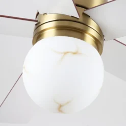 Parrot Uncle 52"Gold Modern Flush Mount Glass LED Ceiling Fan With Remote And Light -Interior furniture GUEST 37cda51b f9da 4c99 87ba 390ed9ceb0cd