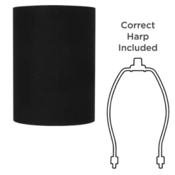 Springcrest Set Of 2 Cylinder Lamp Shades Black Small 8" Top X 8" Bottom X 11" High Spider With Replacement Harp Finial Fitting -Interior furniture GUEST 383ca227 2067 429c ba90 f4dc6d706de7
