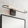 Possini Euro Design Nikola Industrial Wall Light Bar Matte Black Hardwire 23 1/2" LED Fixture Gold Accents For Bathroom Vanity -Interior furniture GUEST 38d7b0fd 3f8c 4e80 b737 6ddd3625f41f