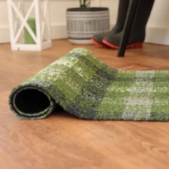 2'x3' ColorStar Sketch Plaid Door Mat Green - Bungalow Flooring -Interior furniture GUEST 39752c99 4b1b 4690 a1ea 18e8ef97020d