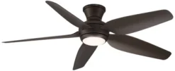 52" Casa Vieja Modern Industrial Hugger Indoor Outdoor Ceiling Fan With LED Light Remote Control Bronze Damp Rated For Patio Exterior House Home Porch -Interior furniture GUEST 39a1db7b 9095 4370 8eb7 09f9308463b9