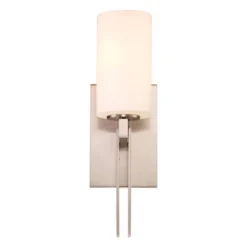 Possini Euro Design Ludlow Modern Wall Light Sconces Set Of 2 Brushed Nickel Hardwire 4 1/2" Fixture White Glass For Bedroom Bathroom Vanity Reading -Interior furniture GUEST 3a2d1e10 24d0 460d a05a 8b1221eab766