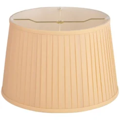 Springcrest Mapo 14" Top X 17" Bottom X 11" High X 11" Slant Lamp Shade Replacement Large Yellow Drum Traditional Fabric Softback Washer Harp Finial -Interior furniture GUEST 3a42b610 389f 42f1 8c6f 82092b49c04f