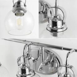 36.25" 5-Light Shirley Metal/Seeded Glass Vanity Light Chrome - JONATHAN Y: ETL Listed, LED Compatible -Interior furniture GUEST 3a4398d9 b388 40ba b7ae b4c82110626a