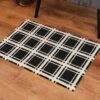 2'x3' ColorStar Prairie Grid Door Mat Black - Bungalow Flooring -Interior furniture GUEST 3a98164c db89 401e 9296 4a59b3b5d9ec