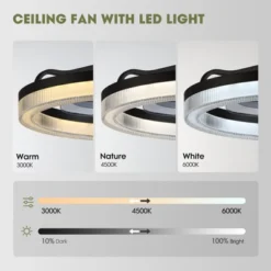 Ludomide 20" Black Low Profile Ceiling Fan With Light And Remote Control, Flush Mount Fandelier Ceiling Fan 6 Wind Speeds 3 Color Changeable -Interior furniture GUEST 3b4f0064 8ac9 421a 8179 2d00af727996