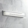 Possini Euro Design Jada Modern Wall Light Chrome Hardwire 26 1/4" Light Bar LED Fixture White Glass For Bedroom Bathroom Vanity Reading Living Room -Interior furniture GUEST 3bffdc24 4ba5 4cc7 ac59 a3ffc5f90dea