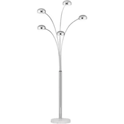 Possini Euro Design Modern Mid Century Arc Floor Lamp With USB Charging Port 5-Light 78" Tall Chrome Metal For Living Room Reading -Interior furniture GUEST 3d20d33d c638 449a a327 0b261ede3417