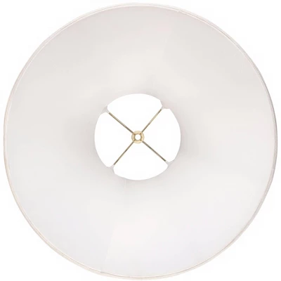 Springcrest Off-White Shantung Large Lamp Shade 7" Top X 18" Bottom X 10.5" High X 12" Slant (Spider) Replacement With Harp And Finial 4 Springcrest Off-White Shantung Large Lamp Shade 7" Top X 18" Bottom X 10.5" High X 12" Slant (Spider) Replacement With Harp And Finial - Image 2