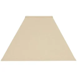 Springcrest Beige Linen Medium Square Lamp Shade 6" Top X 16" Bottom X 12" Slant X 10" High (Spider) Replacement With Harp And Finial -Interior furniture GUEST 3d228658 7f39 490c b568 dfa611163145