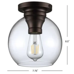 7.75" Metal/Glass Atlas Flush Mount (Includes Energy Efficient Light Bulb) - JONATHAN Y -Interior furniture GUEST 3dacdf7b b787 47cd 85e8 7803d620c040