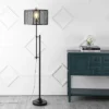 64.5" Noah Modern Industrial Iron Height-Adjustable LED Floor Lamp Black (Includes LED Light Bulb) - JONATHAN Y -Interior furniture GUEST 3e075591 f262 43ad b837 56046667cabb