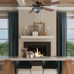 River Of Goods 52" Pipa 5 Blade Remote Controlled Lighted Ceiling Fan Brown: UL Listed, Reversible Motor, LED Lighting -Interior furniture GUEST 3e9979c9 f0a0 43c4 956c af79bdf0e24b