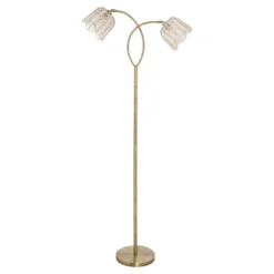 61" Meg Brushed Gold Metal Candlestick Floor Lamp With Rattan Shades - River Of Goods 15 61" Meg Brushed Gold Metal Candlestick Floor Lamp With Rattan Shades - River Of Goods -Interior furniture GUEST 400e0748 7ad0 4f2f 801e 1ddd642b6bcc