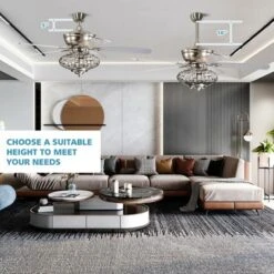 Costway 52'' Ceiling Fan With Light Nickel Plated Color Wooden Blades W/Remote Control -Interior furniture GUEST 406e5135 e61c 4b51 883d 08596630f0eb