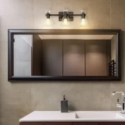 Globe Electric 3-Light Matte Black Vanity Light With Clear Glass Shades: ETL Listed, Metal Body, Dimmable -Interior furniture GUEST 41091a1a f99c 4b84 8de9 b771e4ad4ce0