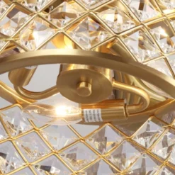 Parrot Uncle 52-inch Modern Antique Brass Crystal Ceiling Fan With Lights And Remote -Interior furniture GUEST 413eb0d8 c18c 4bcd b260 f4e8760feff7