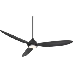 Casa Vieja 60" Revere Mid Century Modern Indoor Outdoor Ceiling Fan 3 Blade Customize LED Remote Control Matte Black Finish Bedroom Patio Damp Rated -Interior furniture GUEST 41b50838 1b9a 498f b195 8efc19234dd6