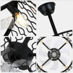 Bella Depot 19" Black Caged Ceiling Fan Light -Interior furniture GUEST 421f0882 c0fb 4308 98e7 0a7a67288103