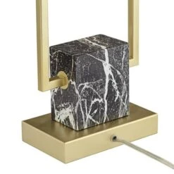 360 Lighting Carl 24 3/4" High Modern Table Lamps Set Of 2 Gold Finish Metal Living Room Bedroom Bedside Nightstand House Kitchen Entryway Black Shade -Interior furniture GUEST 431ed309 9c11 4c9d b1ff a0b4f9a1a233