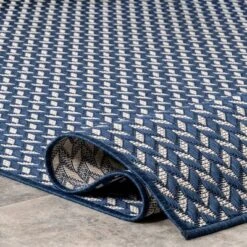 8'x10' Camryn Abstract Herringbone Indoor And Outdoor Area Rug Navy - NuLOOM -Interior furniture GUEST 445d0f64 3ab6 4206 9439 895401524ce4