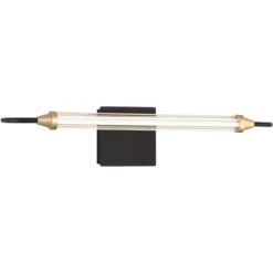 Possini Euro Design Nikola Industrial Wall Light Bar Matte Black Hardwire 23 1/2" LED Fixture Gold Accents For Bathroom Vanity -Interior furniture GUEST 44d8fd37 e2f4 455c b37c 959213d7b468