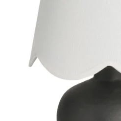 Nourison 18" Small Black Ceramic Table Lamp With Scallop Shade -Interior furniture GUEST 4552bb09 0a26 433d 84dc 8189e6af0343