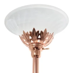 Torchiere Floor Lamp With 2 Reading Lights And Scalloped Glass Shades Rose Gold - Lalia Home -Interior furniture GUEST 455e44ce 5569 4bd7 bb17 3f0230959899