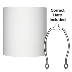 Springcrest White Tall Linen Medium Drum Lamp Shade 14" Top X 14" Bottom X 15" High (Spider) Replacement With Harp And Finial -Interior furniture GUEST 45f02d9d 60bc 4109 8074 11be252e5bd8
