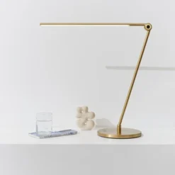 Brightech Libra Modern Dimmable Integrated LED Arc Desk Table Lamp Antiqued Brass: Touch Sensor Desk Lamp With USB-C Port, No Assembly, UL Listed -Interior furniture GUEST 46661fc7 4f47 4067 a328 8dfd375713c6