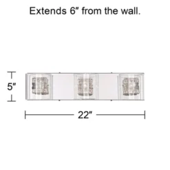 Possini Euro Design Wrapped Wire Modern Wall Light Chrome 22" Fixture Clear Glass Cylinder Shade For Bedroom Bathroom Vanity Reading Living Room House -Interior furniture GUEST 468f5583 26ca 4a60 9ba3 40053020069c