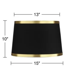 Springcrest Black And Gold Metallic Medium Drum Lamp Shade 13" Top X 15" Bottom X 10" High (Spider) Replacement With Harp And Finial 9 Springcrest Black And Gold Metallic Medium Drum Lamp Shade 13" Top X 15" Bottom X 10" High (Spider) Replacement With Harp And Finial -Interior furniture GUEST 48c4d35c 4a47 49d8 9b51 6ec8426d7bc5