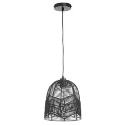 10" 1-Light Zola Pendant Rattan Black - River Of Goods -Interior furniture GUEST 48df7a0c feea 45d7 bd59 7dede4850dd1