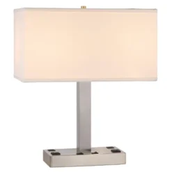Contemporary Metal Desk Lamp With 2 Power Outlets And 2 USB Ports - Cal Lighting -Interior furniture GUEST 4a3a0033 577b 43b0 8f1c 6a2c124ff941