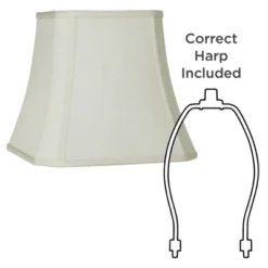 Springcrest Creme Small Square Cut Corner Lamp Shade 8" Top X 12" Bottom X 11" Slant X 10.5" High (Spider) Replacement With Harp And Finial -Interior furniture GUEST 4abebd55 d343 4212 aa31 bff5b7ee9434