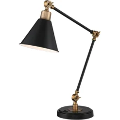 360 Lighting Wray 26 3/4" Tall Industrial Modern Desk Lamps Set Of 2 USB Port Adjustable Black Brass Finish Metal Home Office Living Room Charging -Interior furniture GUEST 4baf2eec a7e9 458e b256 5bc783d0a1e0