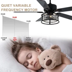 Bella Depot 52" Crystal Ceiling Fan With Light And Remote 6-Speed For Dining Room Bedroom -Interior furniture GUEST 4d0a61a5 a459 4a4b a0f6 3e2177abf7a2
