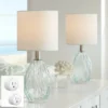 360 Lighting Rita 14 3/4" High Small Modern Accent Table Lamps Set Of 2 WiFi Smart Socket Blue-Green Glass Living Room Bedroom Bedside Nightstand -Interior furniture GUEST 4d125e81 fc0c 4cdb b719 80b3a502a878