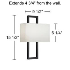 Possini Euro Design Modena Modern Wall Light Sconces Set Of 2 Black Hardwire 9 1/2" Fixture Silvery Faux Silk Shade For Bedroom Reading Living Room -Interior furniture GUEST 4d1bc454 ef2d 43d0 9a7d e91e05d64409
